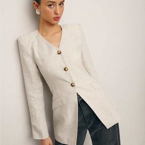Reformation Larsen Linen Blazer - Size 4